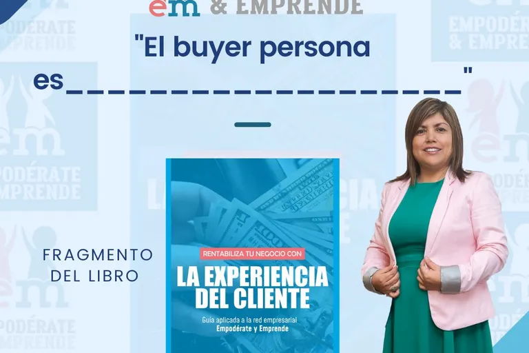 Fragmento del libro «El buyer persona es ____» con Aurelia Gavidia y la portada del libro