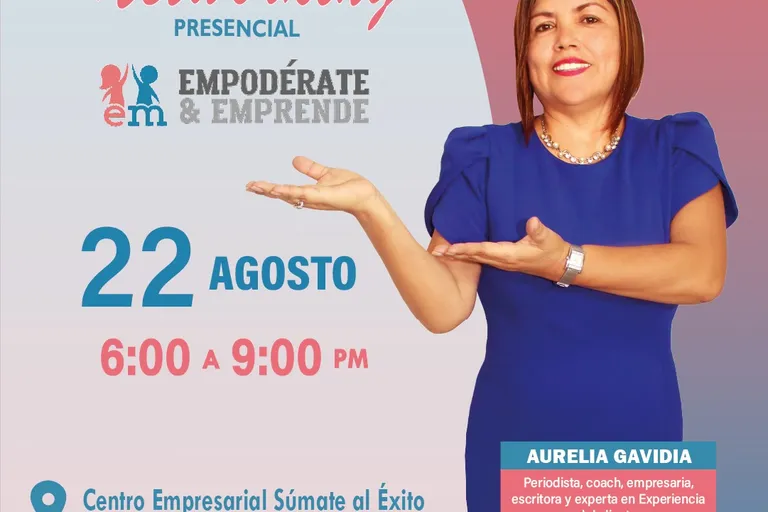 Afiche del networking presencial del 22 de agosto, de 6:00 a 9:00 pm, en el Centro Empresarial Súmate al Éxito, Miraflores