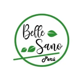 Logo de Belle Sano Perú: círculo verde con hojas y el nombre en letra caligráfica